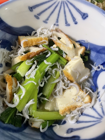 うまっ♪我が家の“小松菜・油揚げ・しらすの煮浸し”