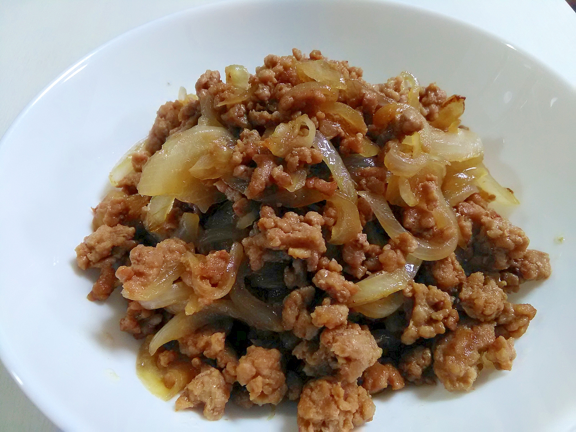 ご飯のお供に☆挽き肉と玉ねぎの甘辛炒め煮