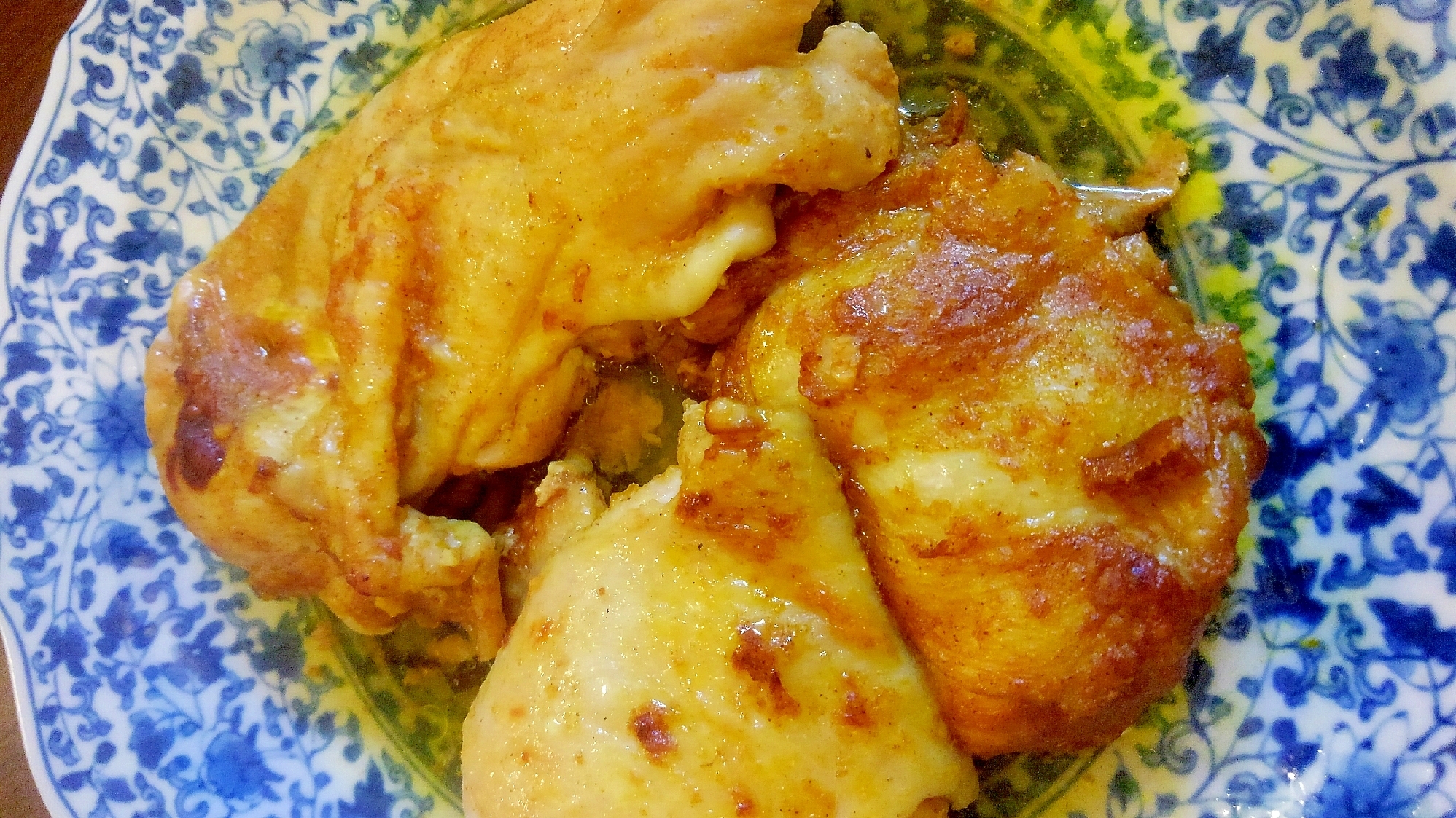 魚焼きグリルで、鶏モモ肉タンドリー風チキン
