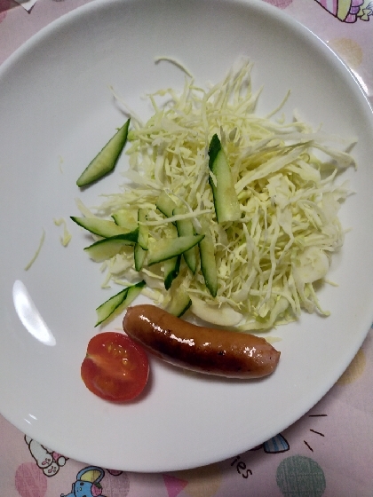 ウインナーと生野菜サラダ