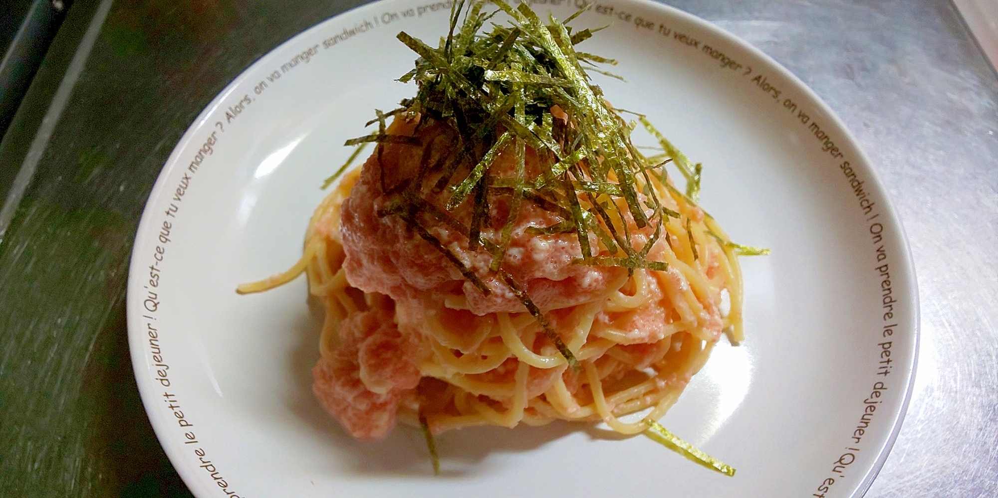 豆腐でたらこパスタ