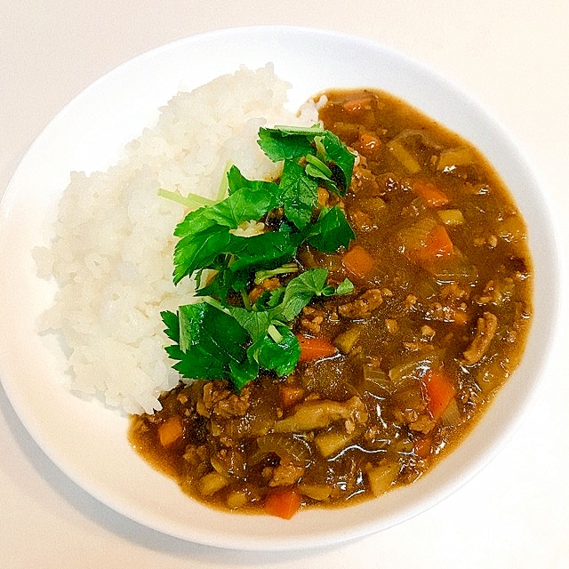 食べやすく旨い♪ごぼうとひき肉の和風カレー