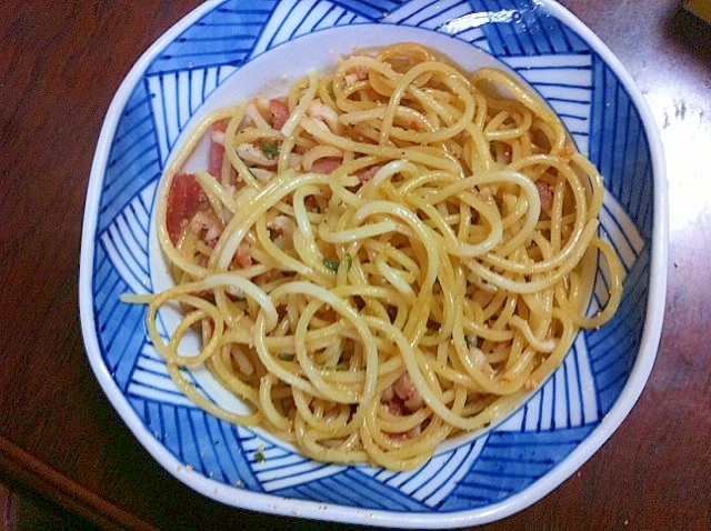 ♪たらこといかの簡単焼きパスタ♪