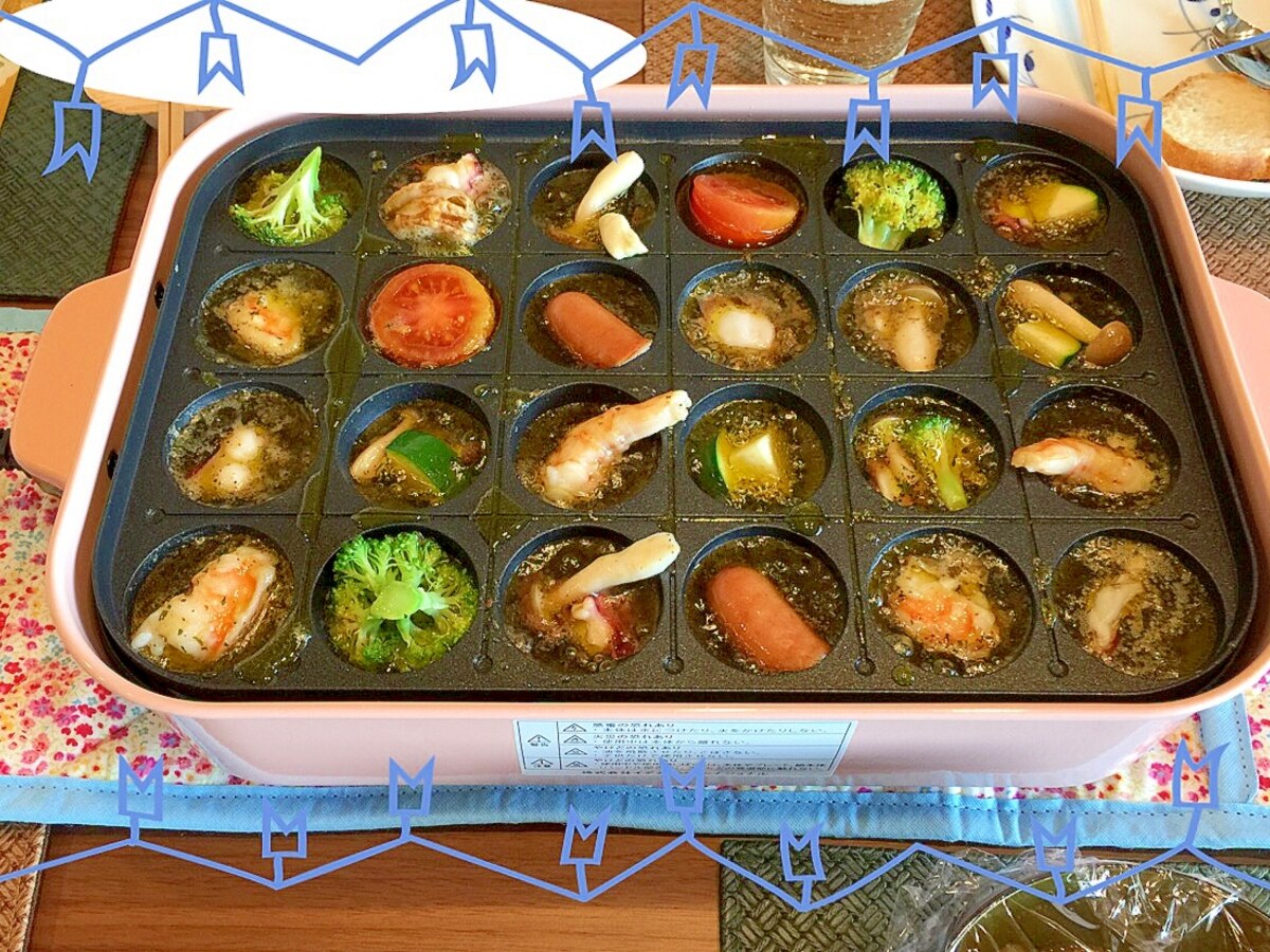 パーティに Brunoで簡単 たこ焼き器アヒージョ レシピ 作り方 By 緑キャベツ 楽天レシピ パーティに Brunoで簡単 たこ焼き器アヒージョ レシピ 作り方 By 緑キャベツ 楽天レシピ