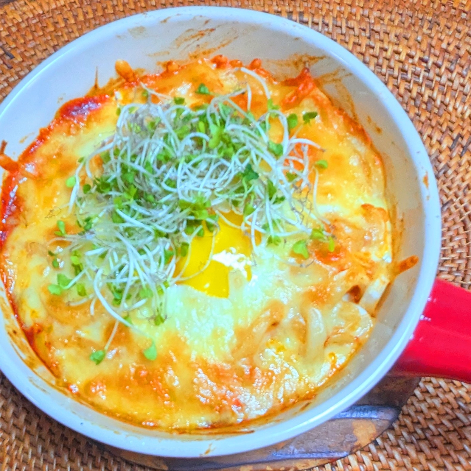 ミートソースでラザニア風チーズうどん