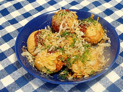 うちのおやつ「屋台ごっごエビマヨ焼（たこ焼き風）」