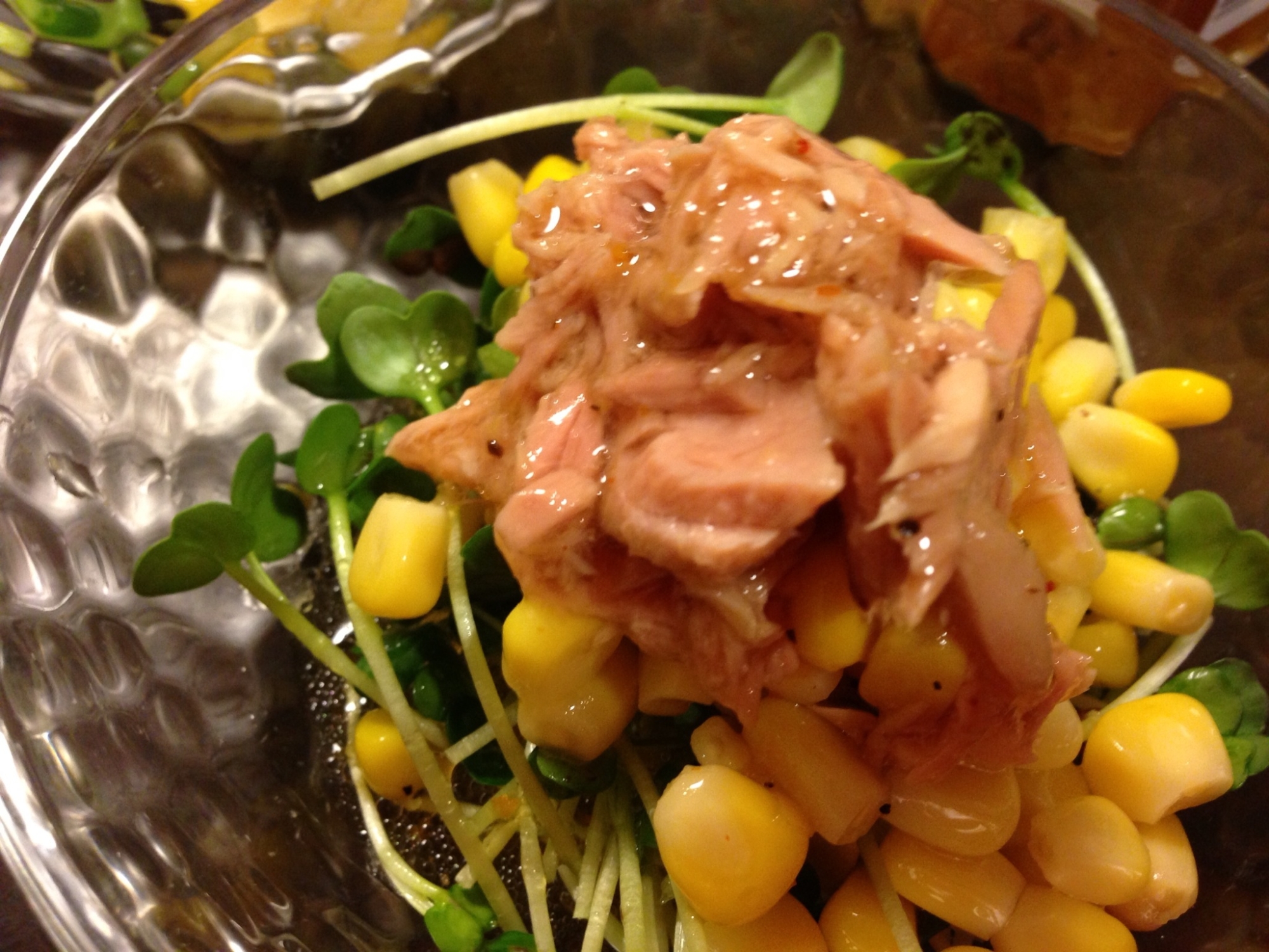 ツナコーンとカイワレサラダ