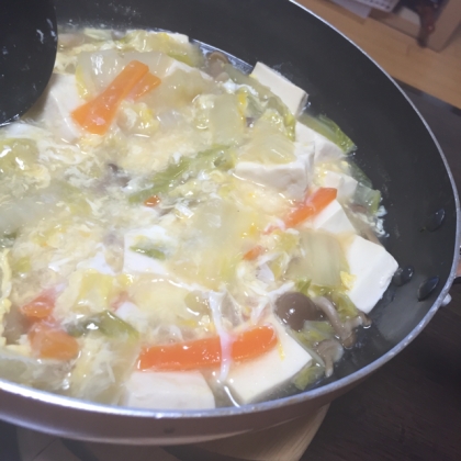 白菜と豆腐の卵とじ　（我が家の味）
