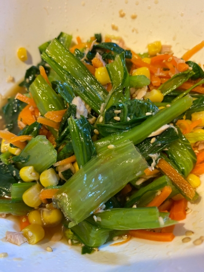 小松菜とにんじんとツナの和え物