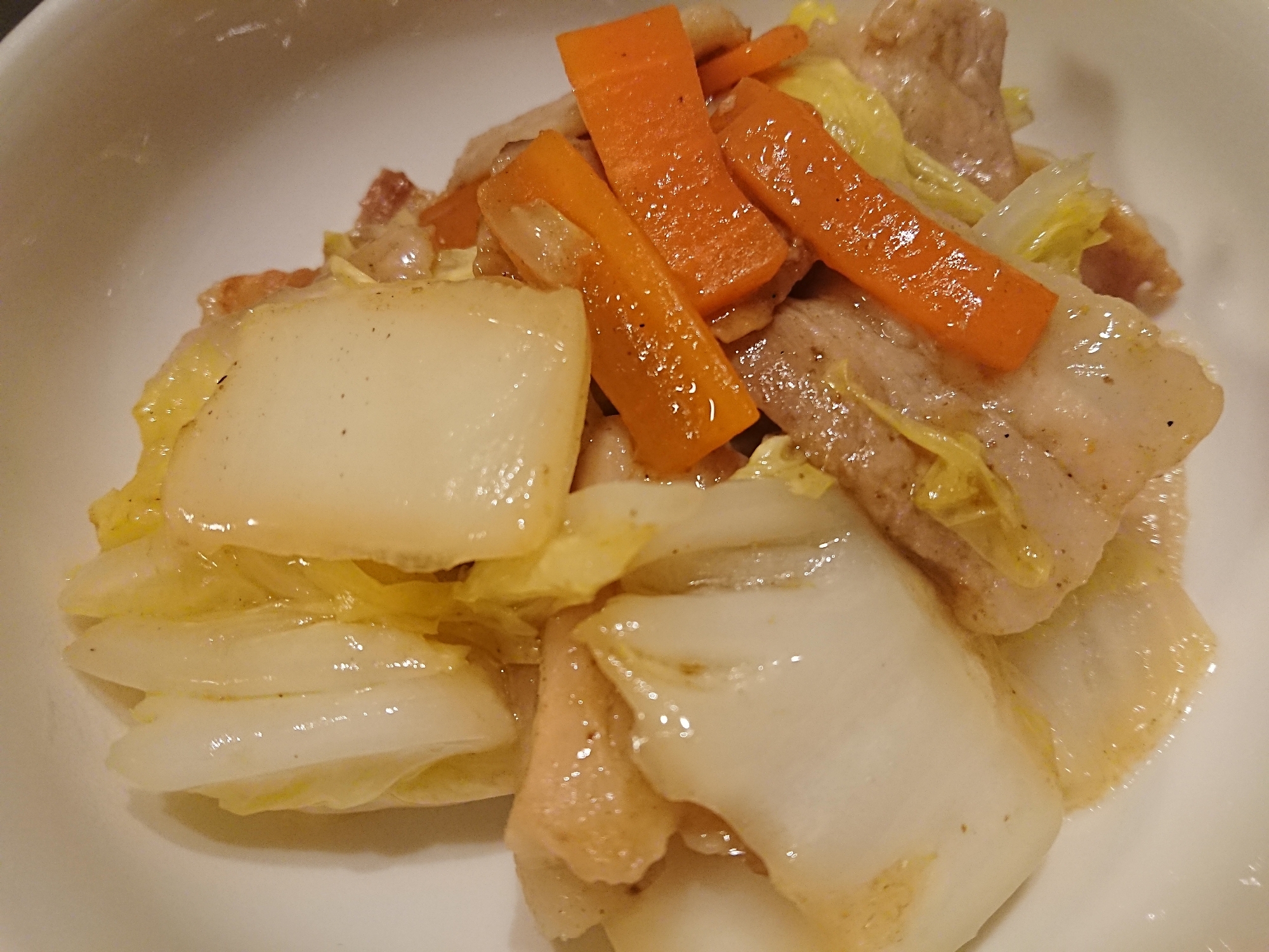 豚バラ肉と白菜の山椒とろみ炒め