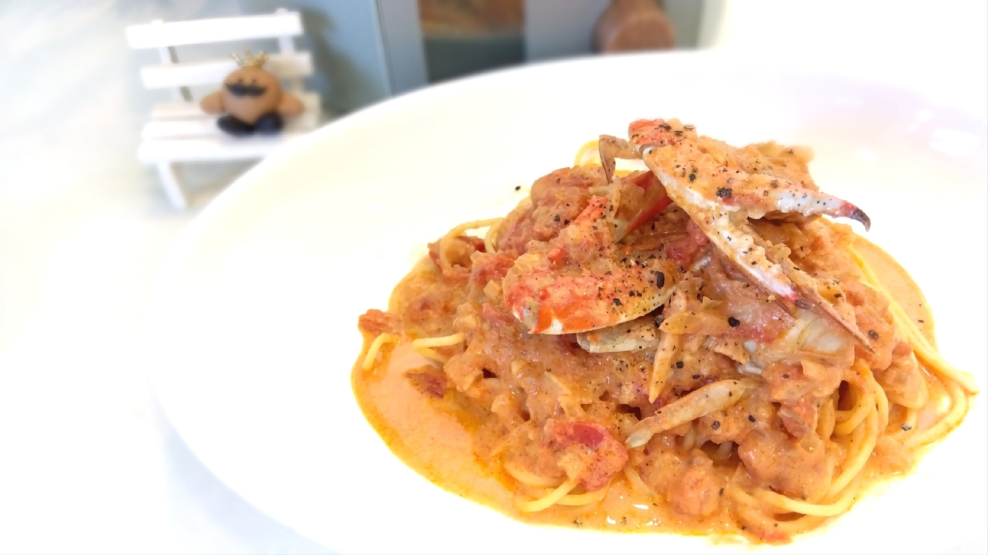 電気圧力鍋で絶品旨味だし!蟹のトマトクリームパスタ