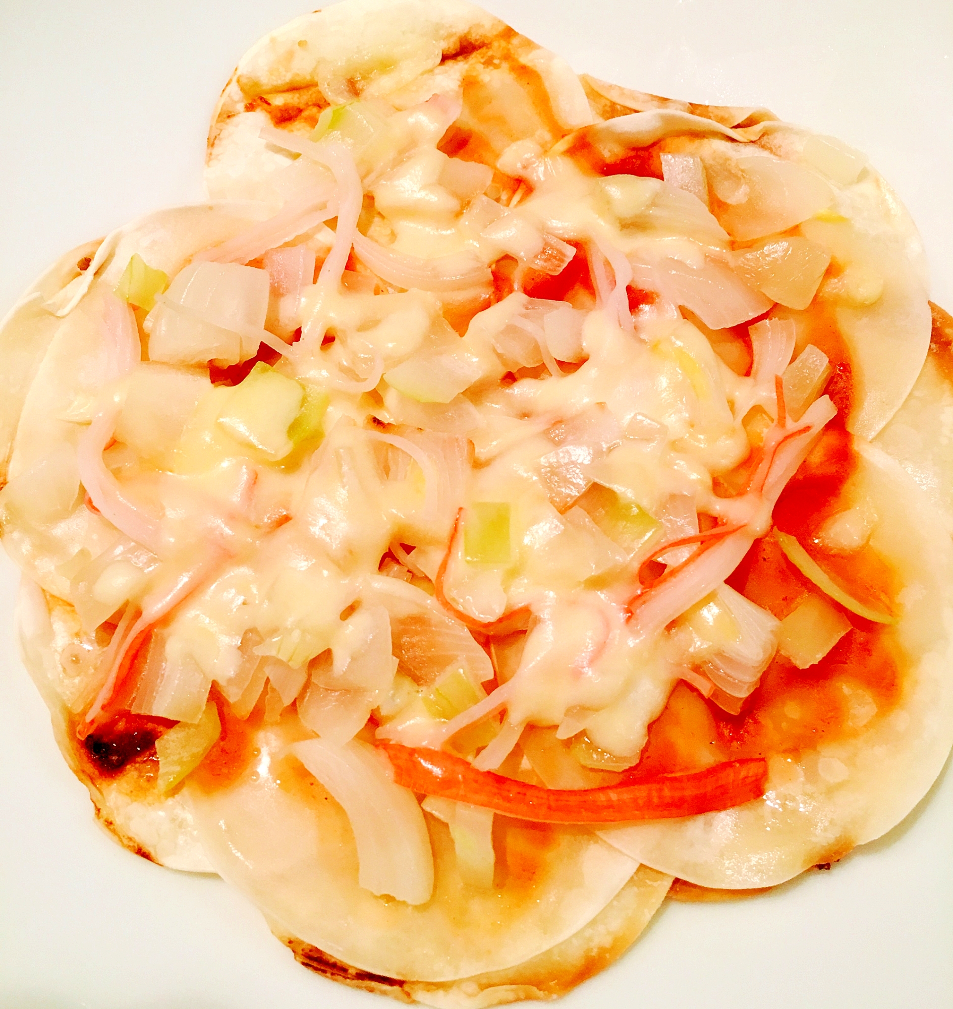 幼児食 餃子の皮で簡単ピザ レシピ 作り方 By みゅうしろ 楽天レシピ