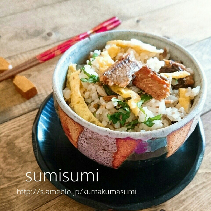 朝10分で！サンマの蒲焼き缶の混ぜご飯