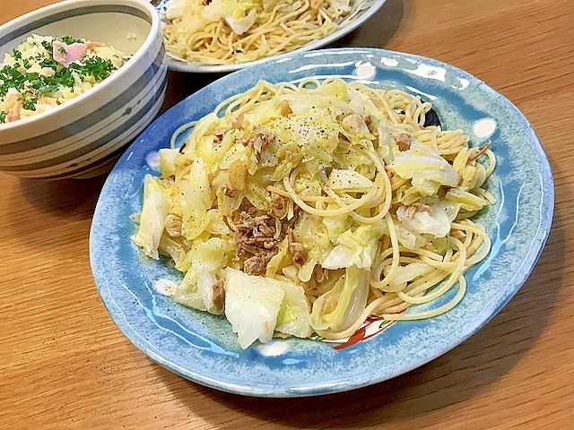 春キャベツとツナのパスタ