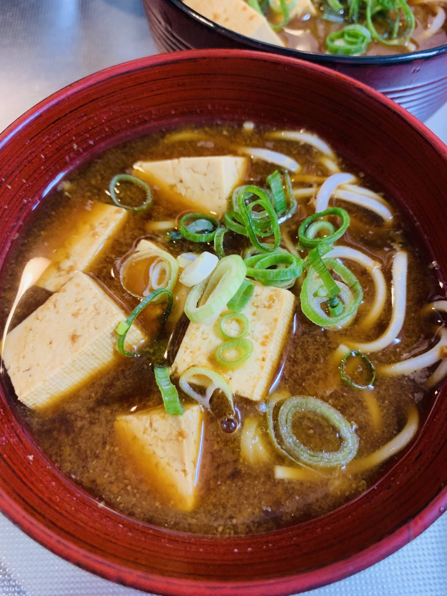 蕎麦入り！豆腐のがっつり赤出汁