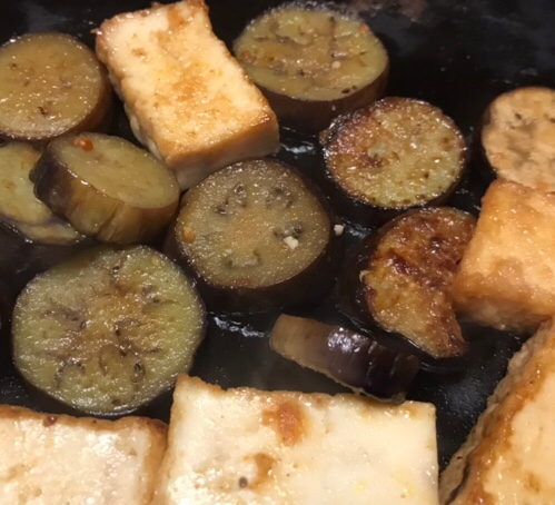 ナスと厚揚げのカレー炒め