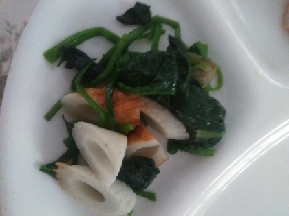 ほうれん草とちくわの炒め物
