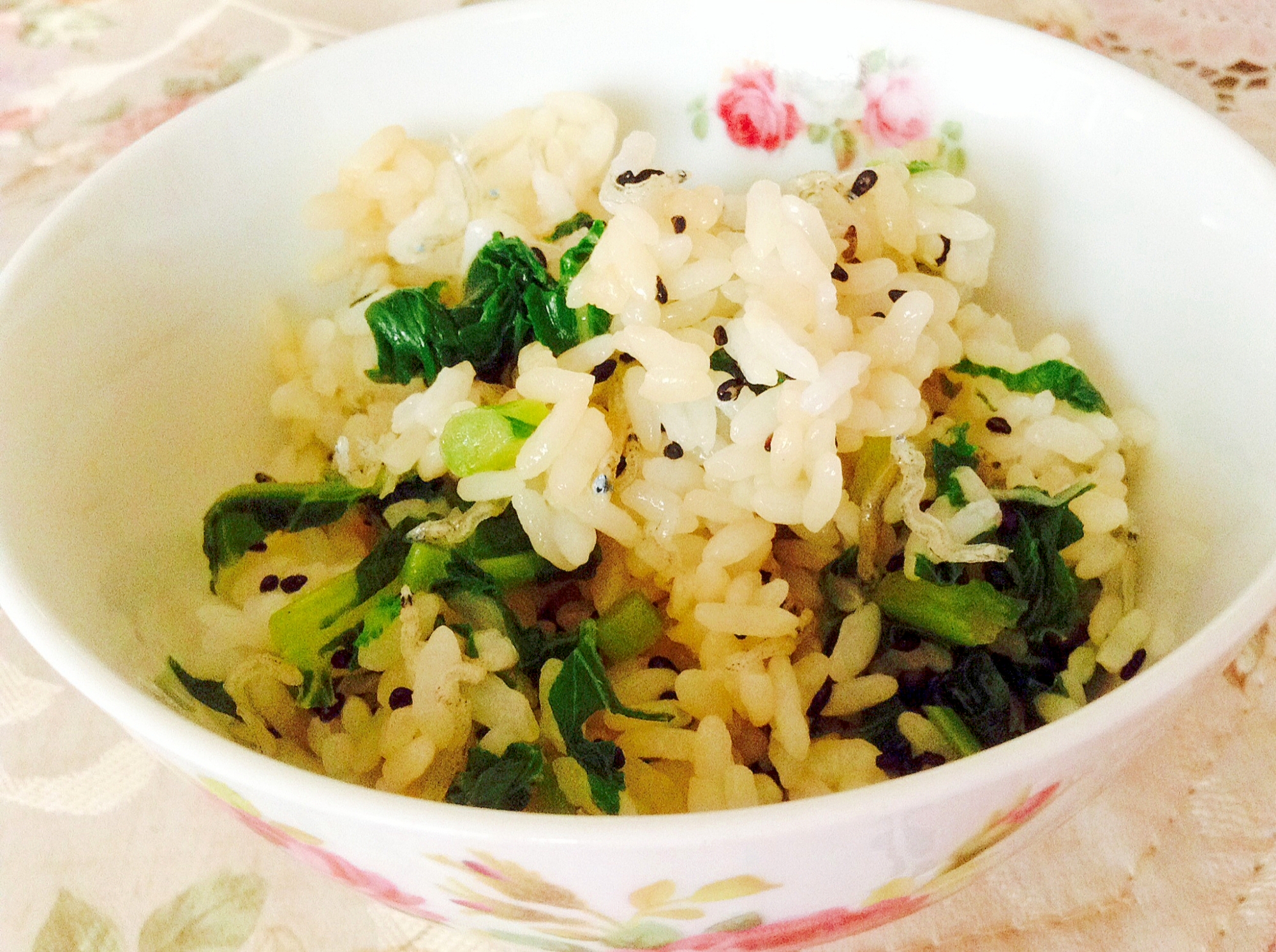 ゴマ油香る❤︎大根の葉とじゃこの混ぜご飯