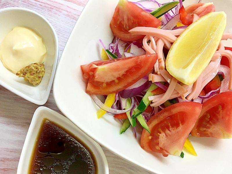 味付け簡単!カラフル〜野菜サラダ ♪