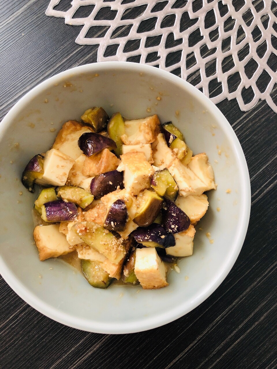 レンジで副菜☆厚揚げと茄子のにんにく味噌味 レシピ・作り方 by