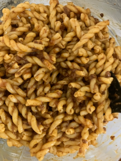 夏野菜とペンネのミート炒め