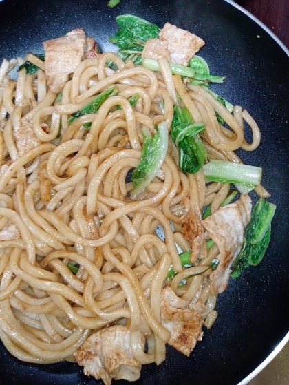 豚こまと白菜の焼きうどん