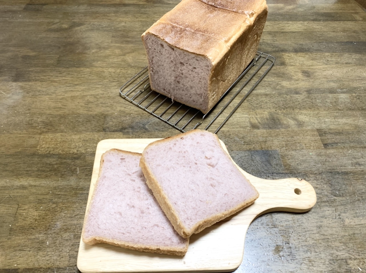 自家製酵母　酵母パン　酵母食パン　紫芋食パン