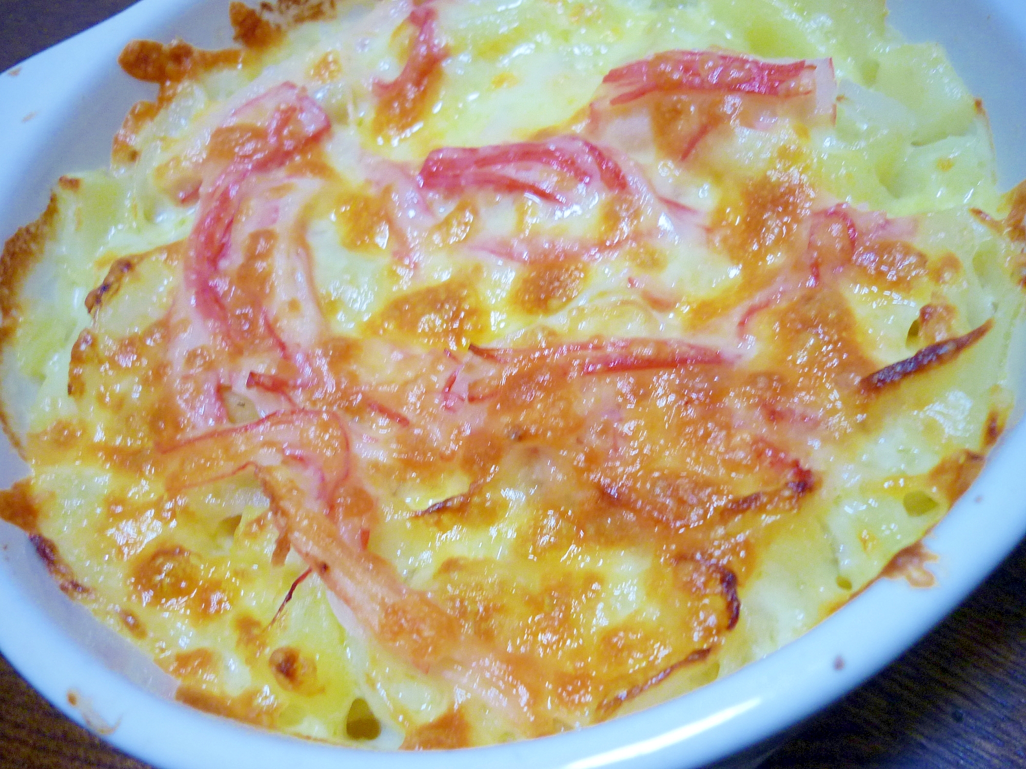 じゃがいも 玉ねぎ かにかまの簡単チーズ焼き レシピ 作り方 By Megmako 楽天レシピ