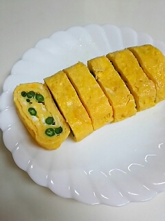 いんげん巻き巻き玉子焼き