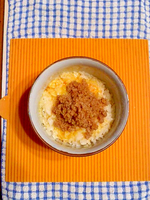 肉味噌の卵かけご飯♪