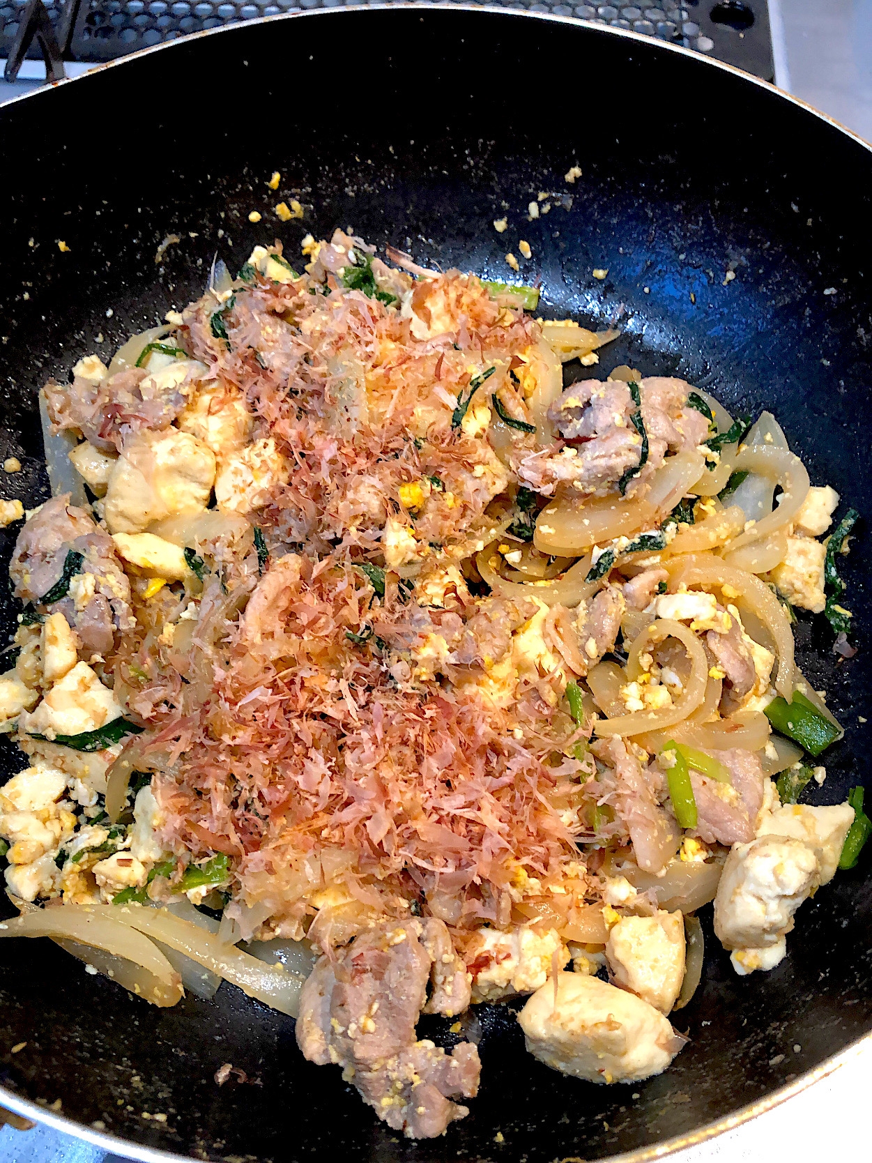 簡単おつまみ⭐︎豚肉と豆腐のチャンプルー