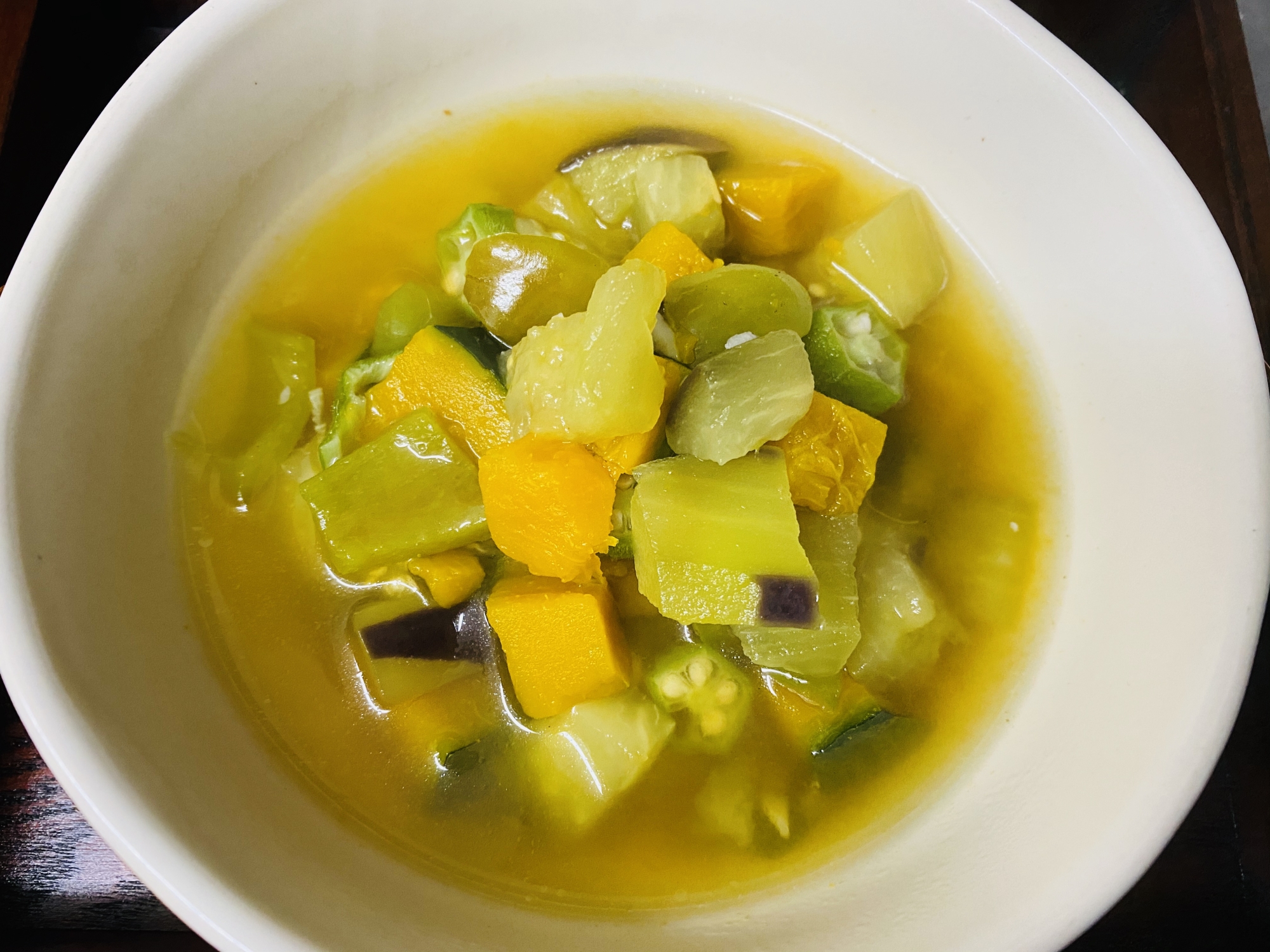 簡単！夏野菜スープ　コンソメ＆にんにく風味