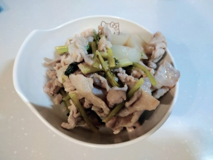 豚肉とかぶの味噌炒め