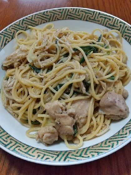 鶏肉と白菜の和風パスタ