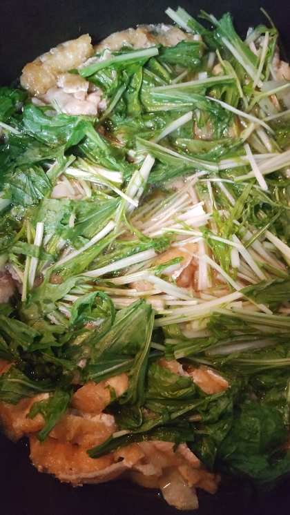 サッと煮るだけ！豚肉と水菜の煮びたし