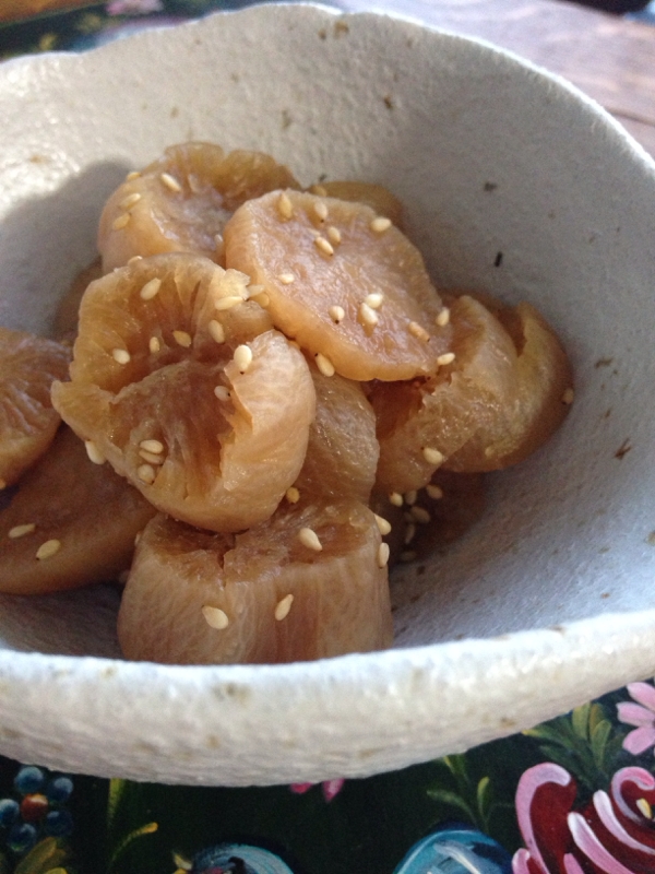 ごまたっぷり♪寒干し大根の煮物