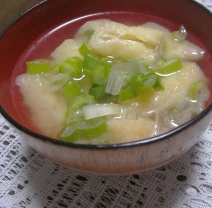 ꕥ長ネギと油揚げの味噌汁ꕥ