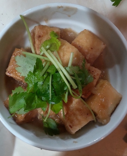 コロコロ厚揚げのみぞれ生姜焼き♪