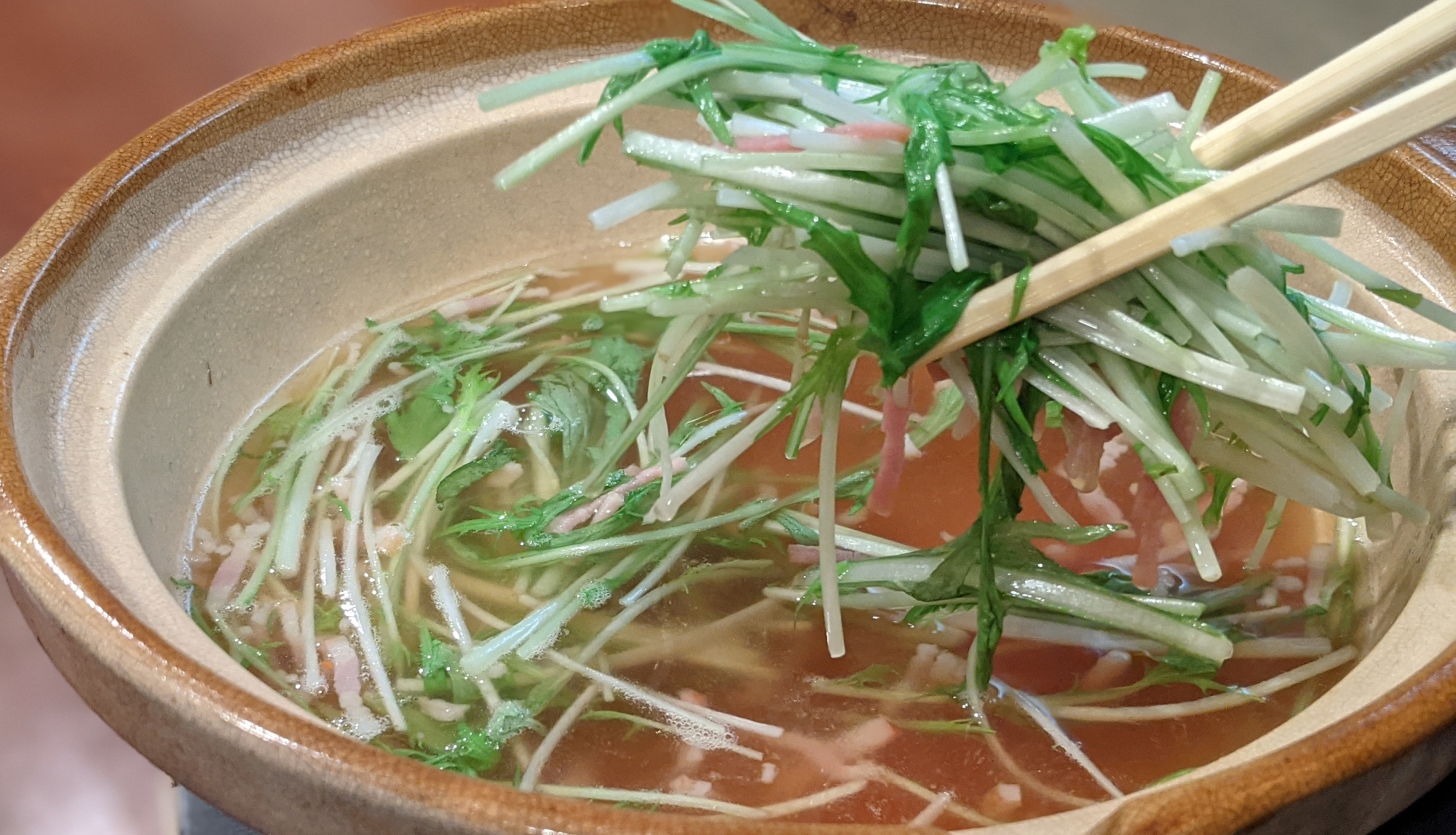 水菜とベーコンのはりはり鍋