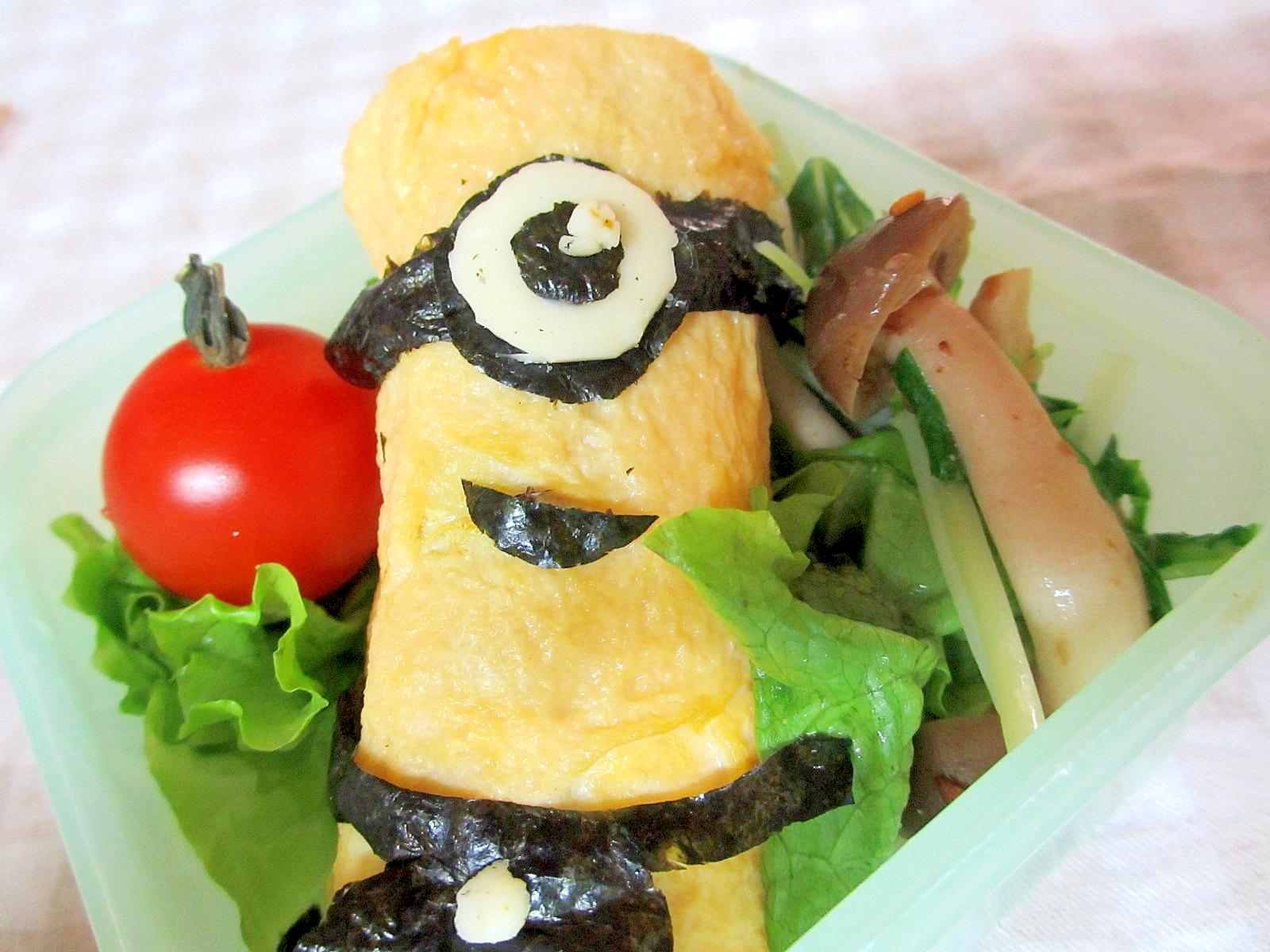 水菜巻き卵焼きミニオン弁当 レシピ 作り方 By Mococo05 楽天レシピ