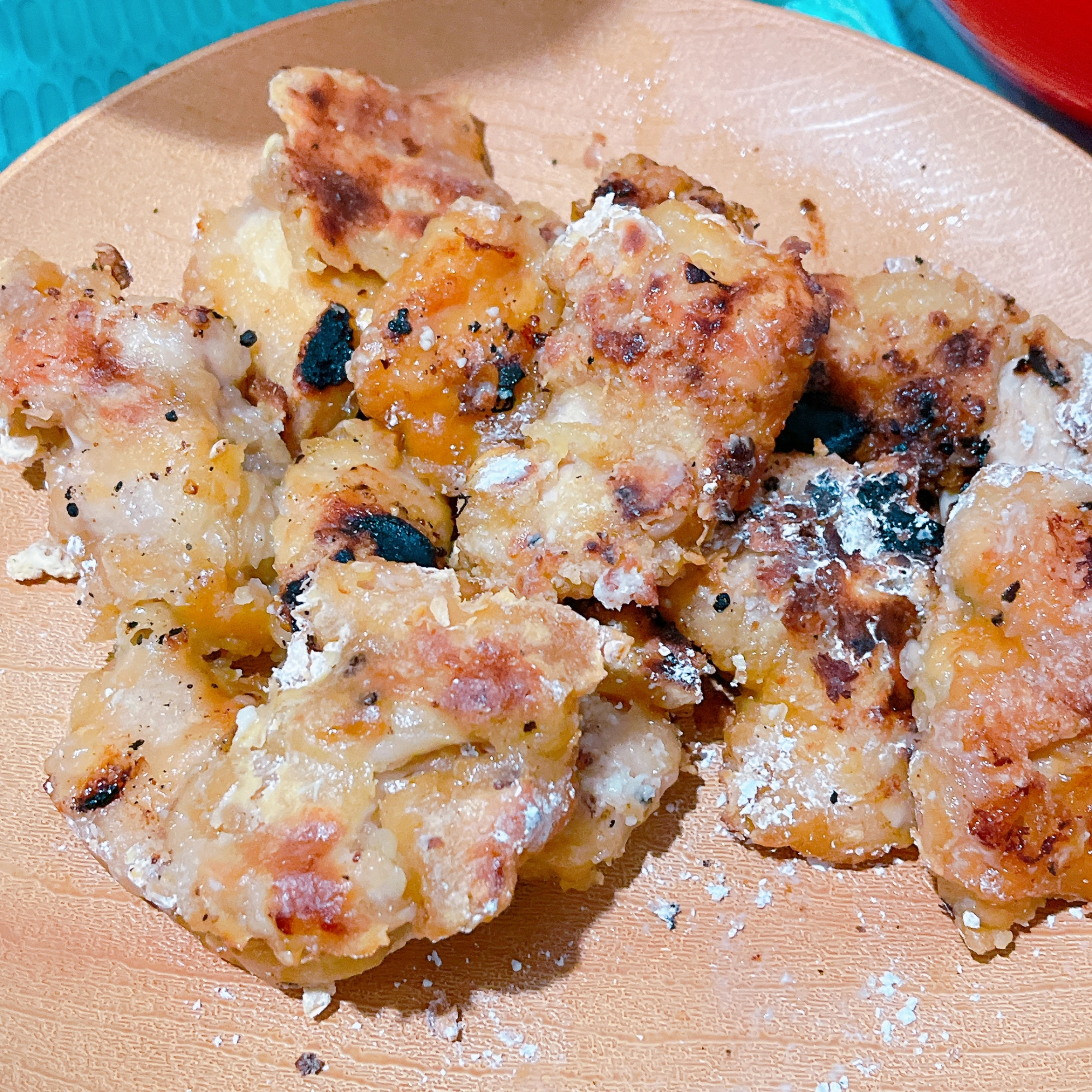 簡単で揚げない￤レンチン￤娘の好きなザク(2)唐揚げ￤