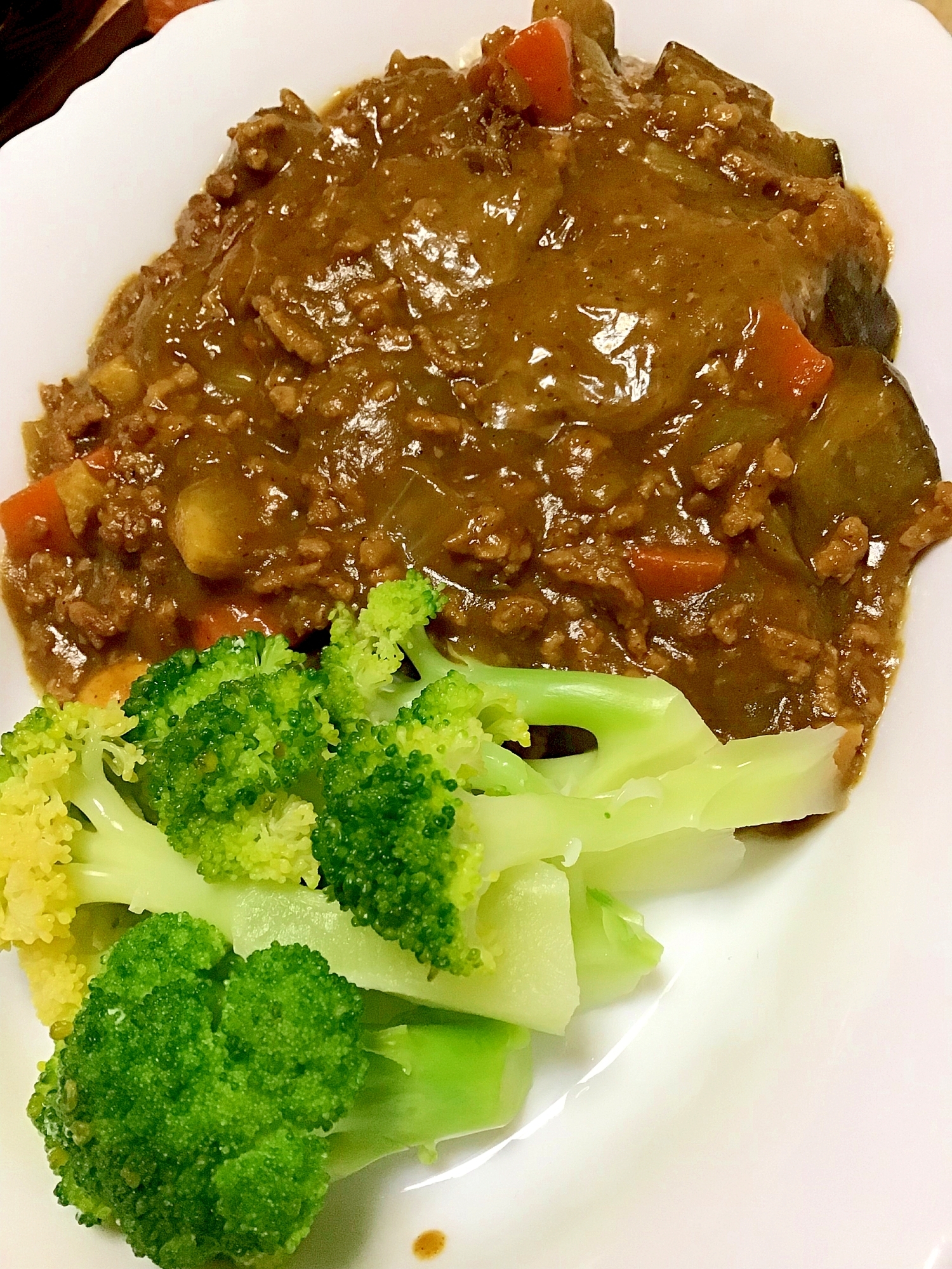 ナスのひき肉カレー。