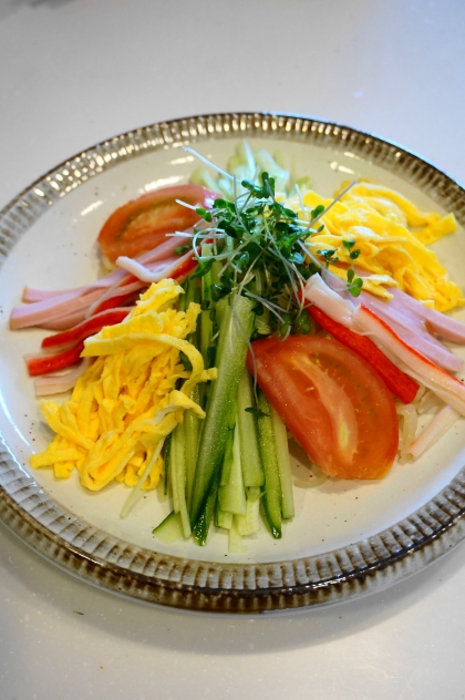 焼きそば麺で 自家製タレの冷やし中華 レシピ 作り方 By ななじまる 楽天レシピ