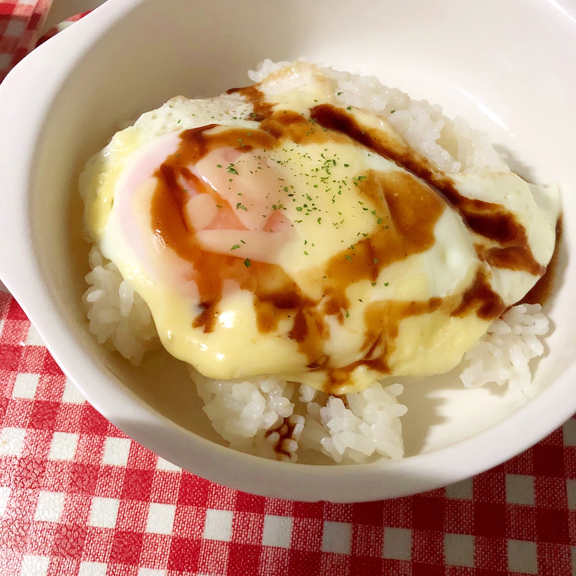 チーズ目玉焼き丼☆