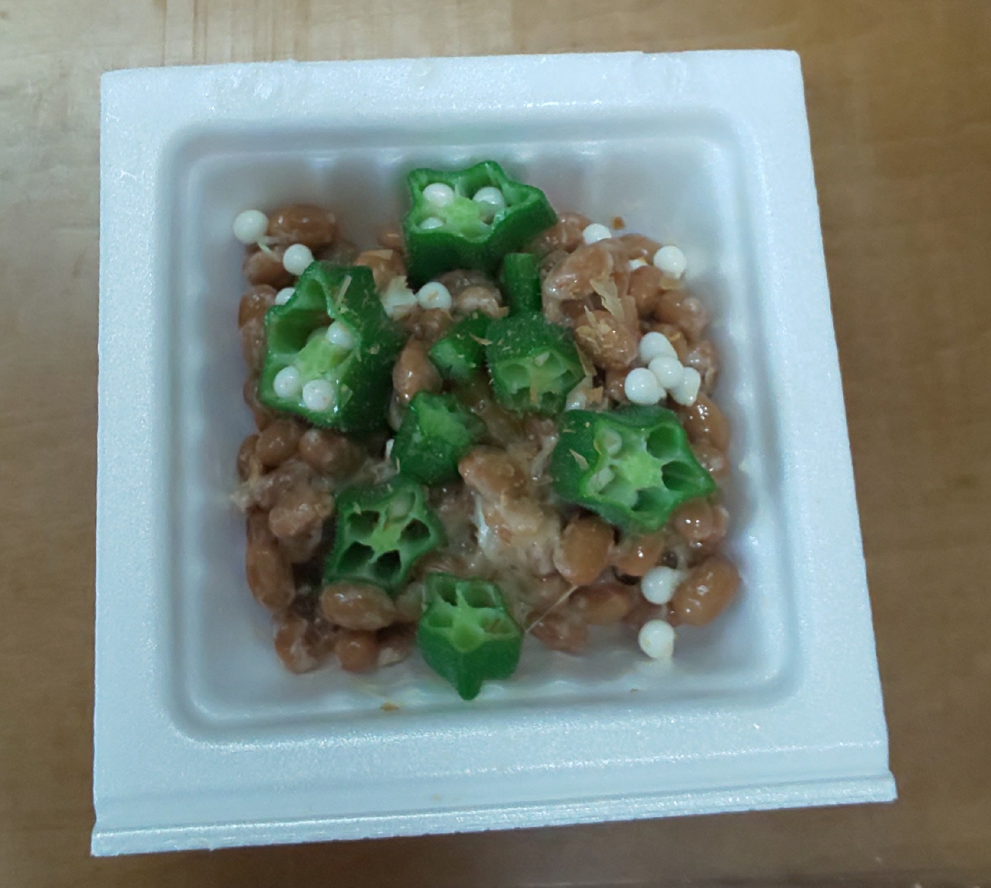 オクラかつお節納豆