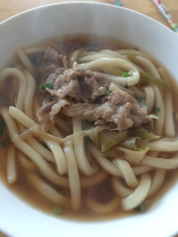 オイスターソース味！簡単肉うどん♪( ´θ｀)