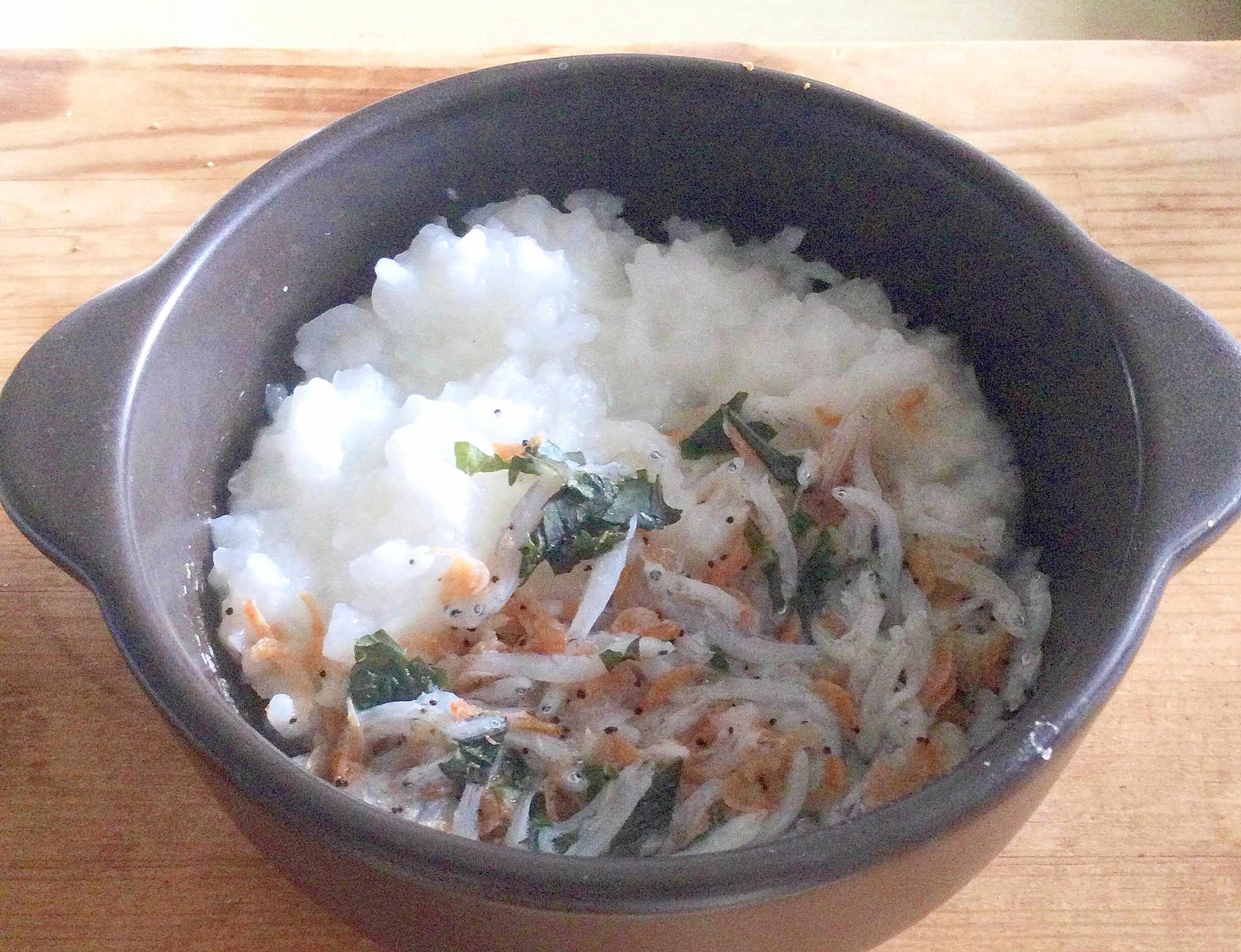 しらすあみえび大葉入りご飯♪