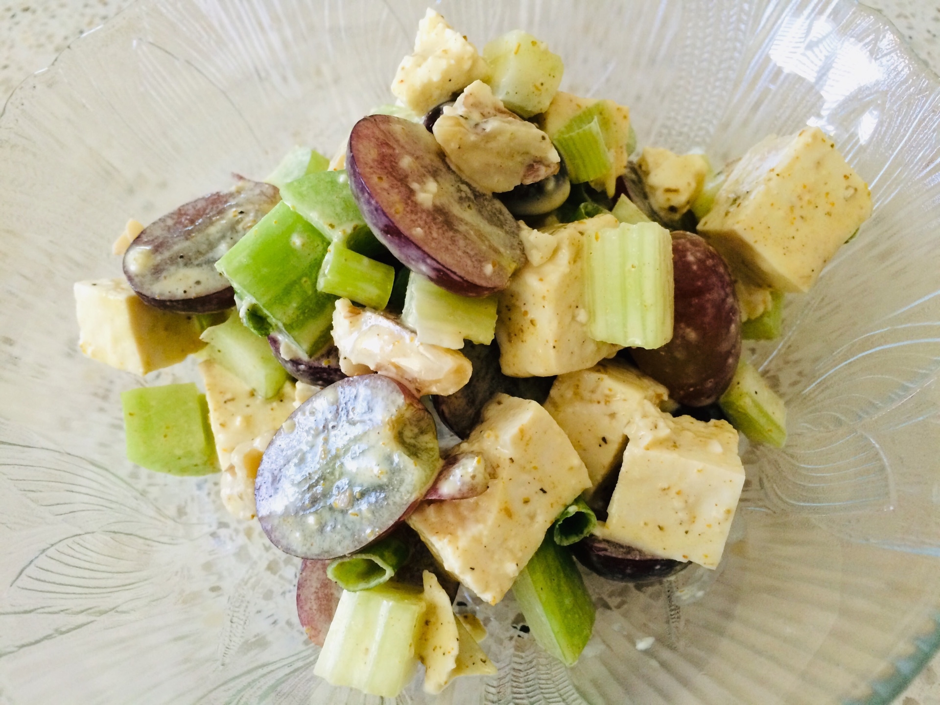 豆腐とセロリのピリ辛サラダ