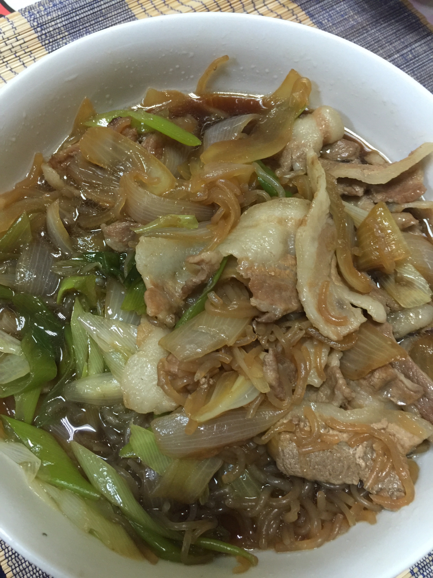 野菜と豚バラのすき焼き風♪