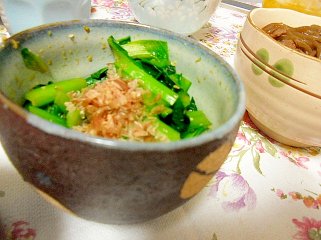 めんつゆで味つけ　小松菜のおひたし
